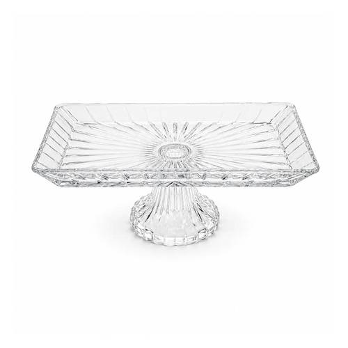 Glass dessert plate with base