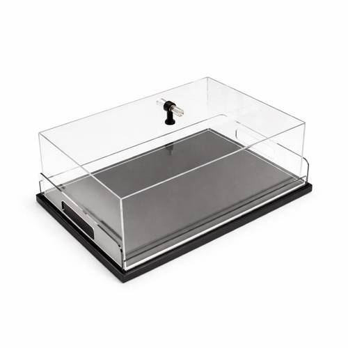 Acrylic Serving Tray with Lid – Black Base 33*20 cm