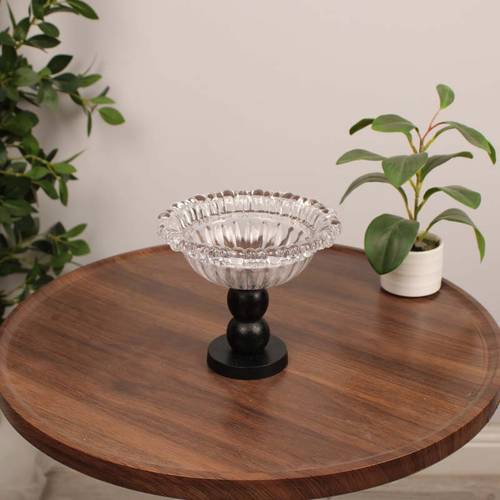 Glass sweet vase with base