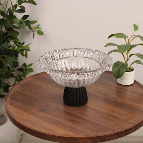 Glass sweet vase with base