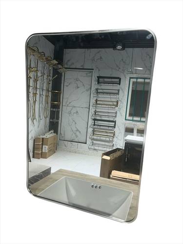 مرايا اطار المونيوم 60*80 لون سلفر