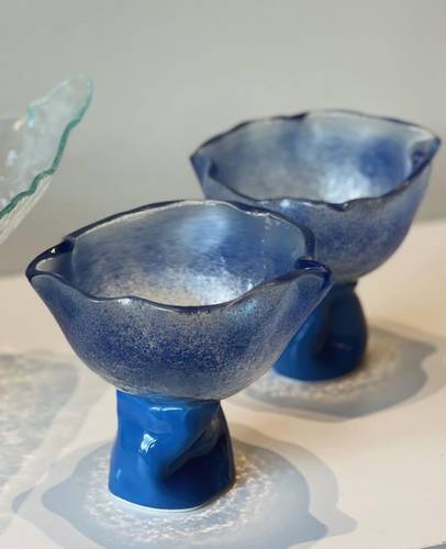 Bowls handmade from ceramic and recycling glass
