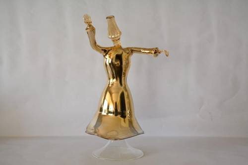 Mawlawe dancer glass gold
