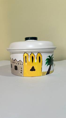 Medium casserole aluminum for good hand painted 28 cm