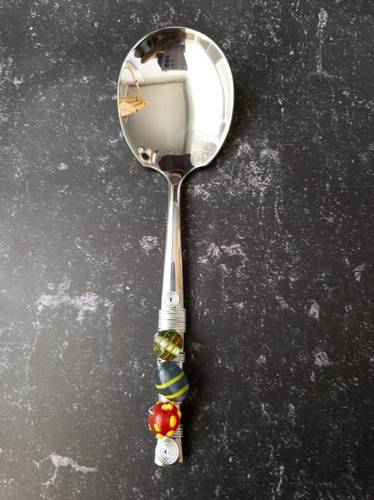 Serving spoons with colored stones