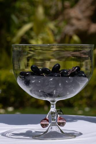 Big fruit bowl holder with two red cherry handle