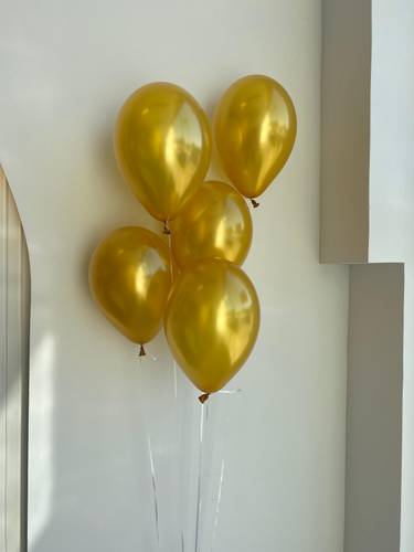 5 GOLD helium balloons	GOLD BALLONS