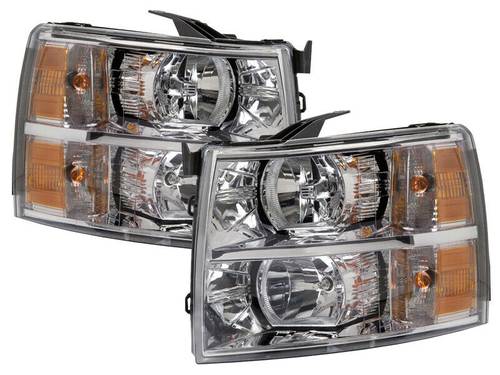 Headlights Pair Set Halogen Fits 07-13 Chevrolet Silverado