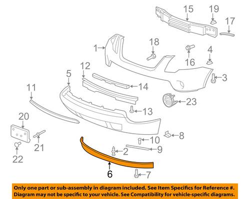 07-12 Acadia Front Bumper-Spoiler Lip Chin Splitter 25925808