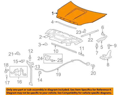 HOOD ACADIA 13-17 GM