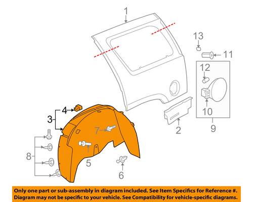 Left LH Rear Fender Liner Wheelhouse Liner fits 2007 2014 Chevrolet Tahoe