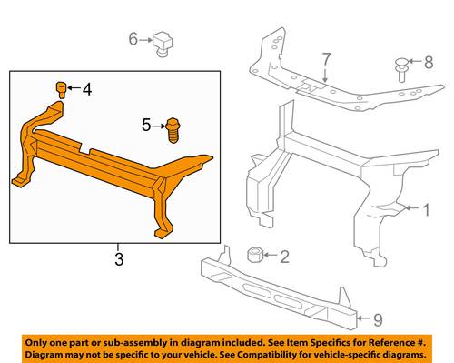2013 2017 GMC Acadia Front Bumper Support Cover
