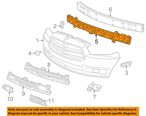 11-14 Dodge Charger Front Bumper Impact Energy Absorber