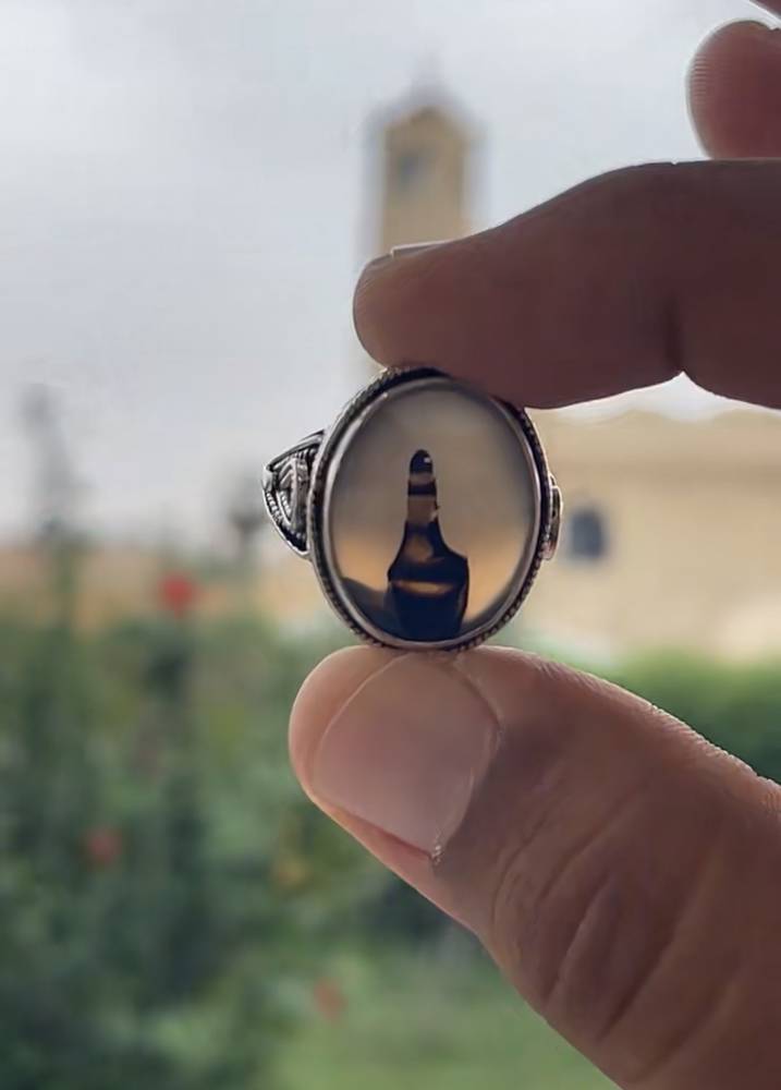 خاتم عقيق مصور من نوادر العقيق اليمني
