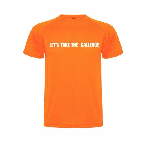 تيشيرت RYD الرياضي – Let’s Take The Challenge (برتقالي فسفوري)