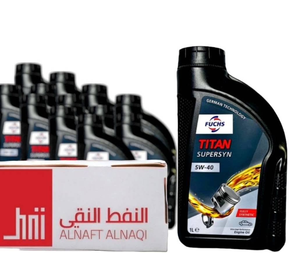 كرتون زيت 5w40 فوكس تيتان تخليقي بالكامل 1 لتر 12 علبة