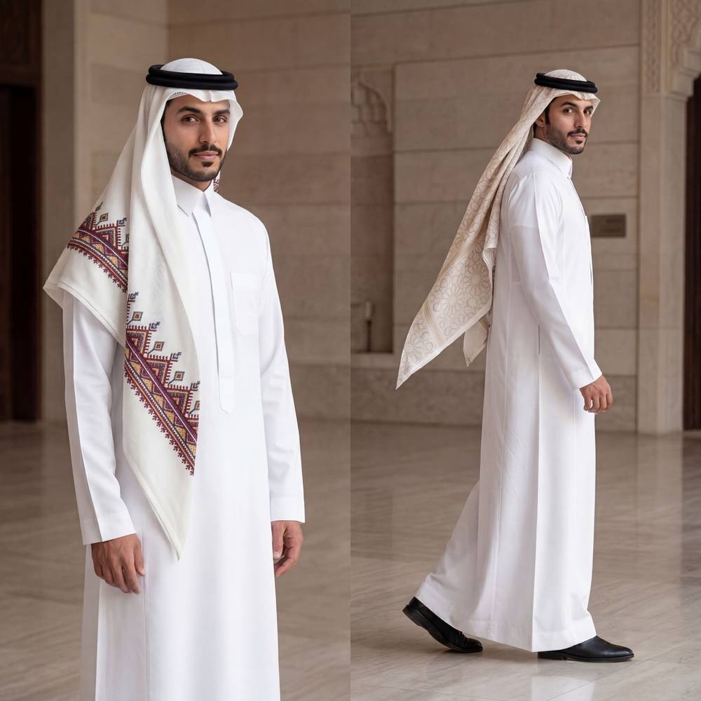 غترة التراث تلبس على الوجهين