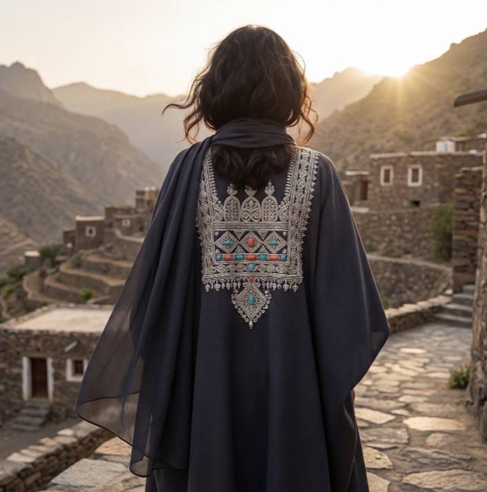 عباية مطرزه مع طرحه