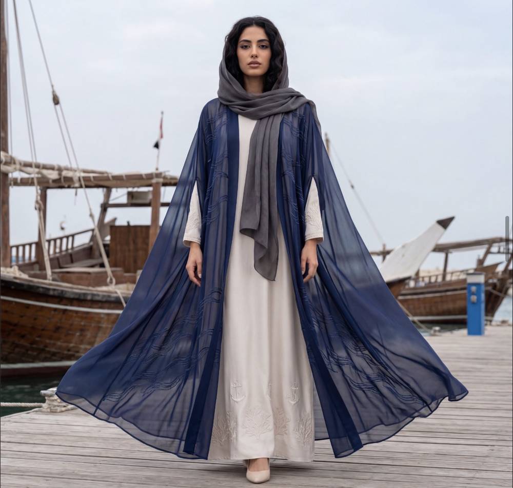 عباية مطرزه مع ثوب