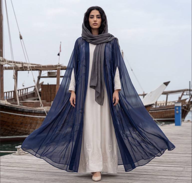 عباية مطرزه مع ثوب