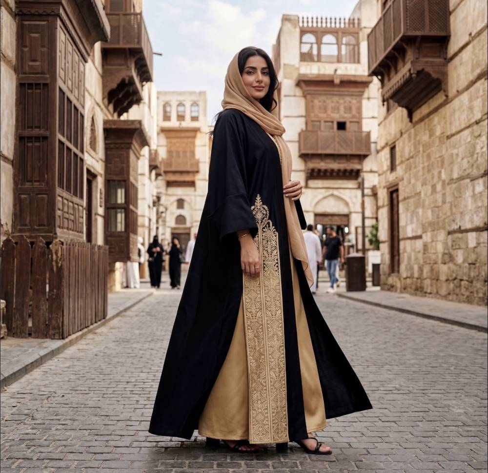 عباية مطرزه مع طرحه