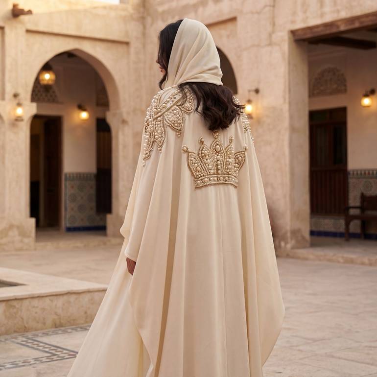 عباية مطرزه مع طرحه