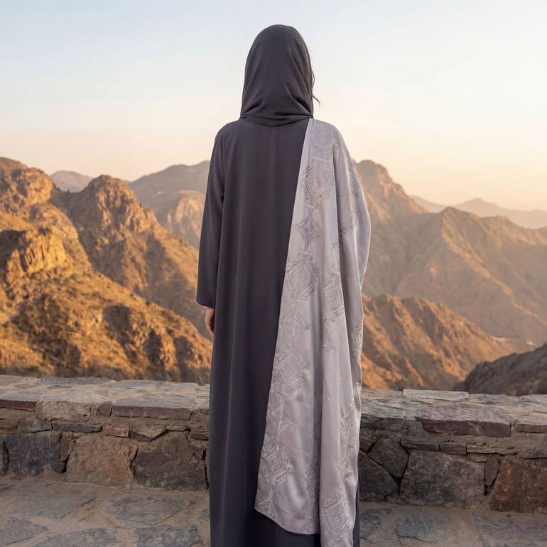 عباية مطرزه مع طرحه