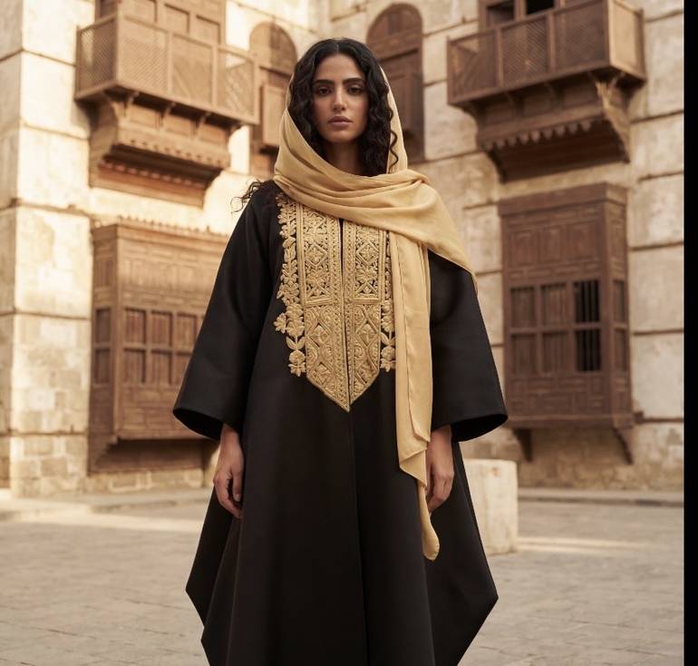 عباية مطرزه مع طرحه