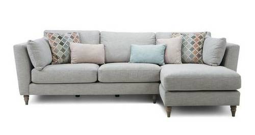 Corner sofa, 300 cm * 200 cm, Roberto model, light gray color, without cushion