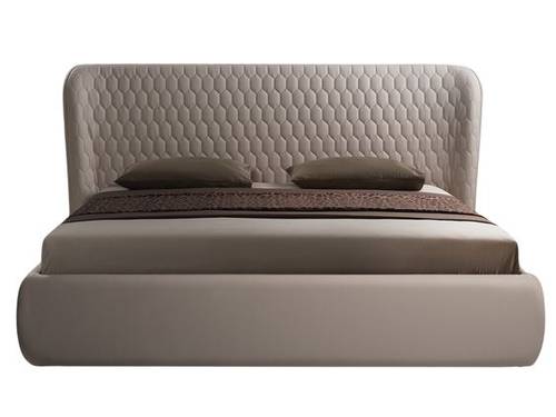 Bed size 200 cm and length 200 cm, square model, Swedish wood, velvet fabric, beige color, without mattress, pillows and bed accessories