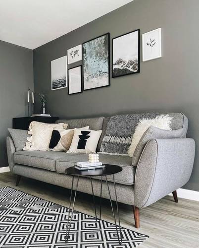 Triple sofa, Miaro model, size 220 cm, Swedish wood, light silver linen fabric (without cushions)