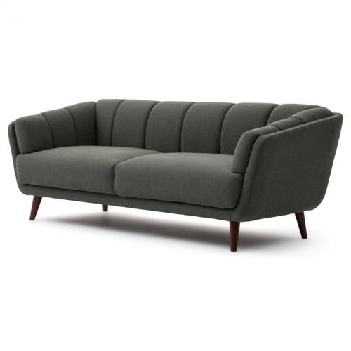 Triple sofa, size 220 cm, President model - gray color - Swedish wood - velvet fabric