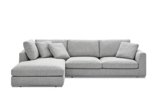 Corner sofa, 300 cm * 200 cm, Italian model, light silver color