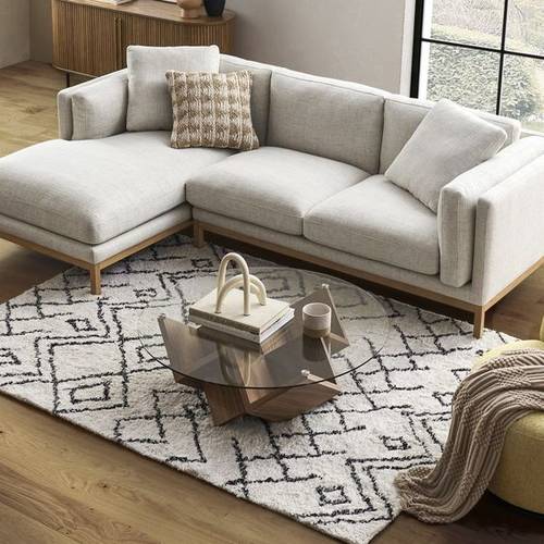 Corner sofa, Selena model, size 300 cm * 200 cm, beige color, without cushion