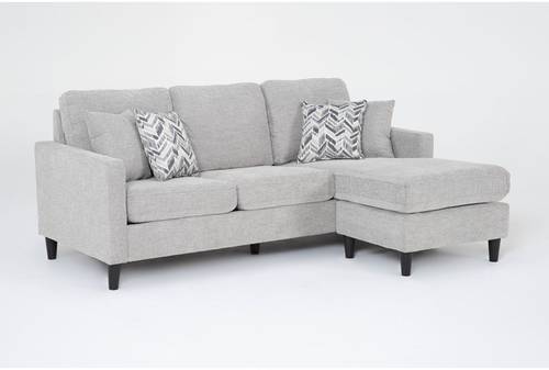 Corner sofa, 300 cm * 200 cm, Fried model, light gray color - Swedish wood - chenille fabric - without cushion