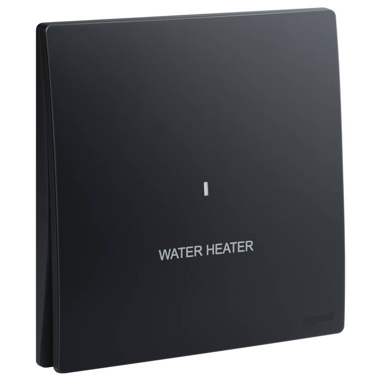 ليجراند - مفتاح سخان ماليا - 20 أمبير - 250 فولت - مع علامة Water Heater - لون أسود