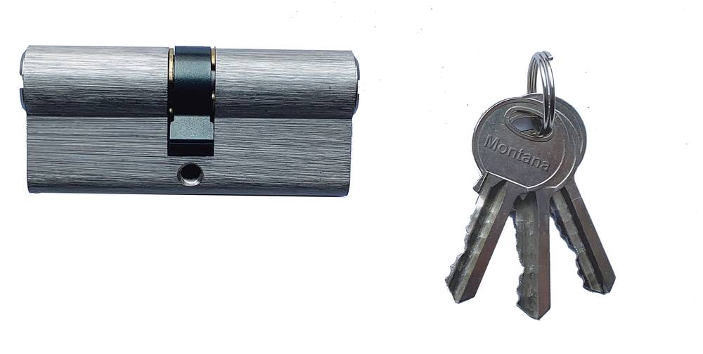 قلب كالون باب | MONTANA - 70 mm  /  3 KEYS - NICKLE
