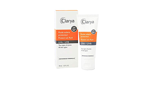 كلاريا-واقي شمس مناسب للبشرة الدهنية والمختلطة بعامل حماية 50 (clarya protect sun fluid spf +50 