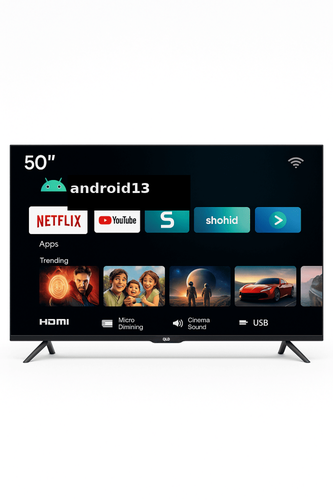 شاشة دانسات LED مقاس 50 بوصة، ذكية، 4K، أندرويد 13 – DTD50BU
