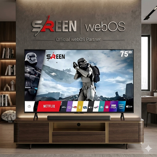 شاشة سيرين  75 بوصة WEBOS سمارت - 4K UHD - رسيفر داخلي - SRET-75S4KW2