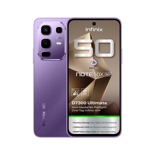 جوال انفنكس Note 50X 5G ذاكرة 256/16GB (رام موسعة 8+8) لون بنفسجي