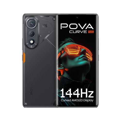 جوال تكنو POVA Curve 5G ذاكرة 256/16GB (رام موسعة 8+8) لون أسود