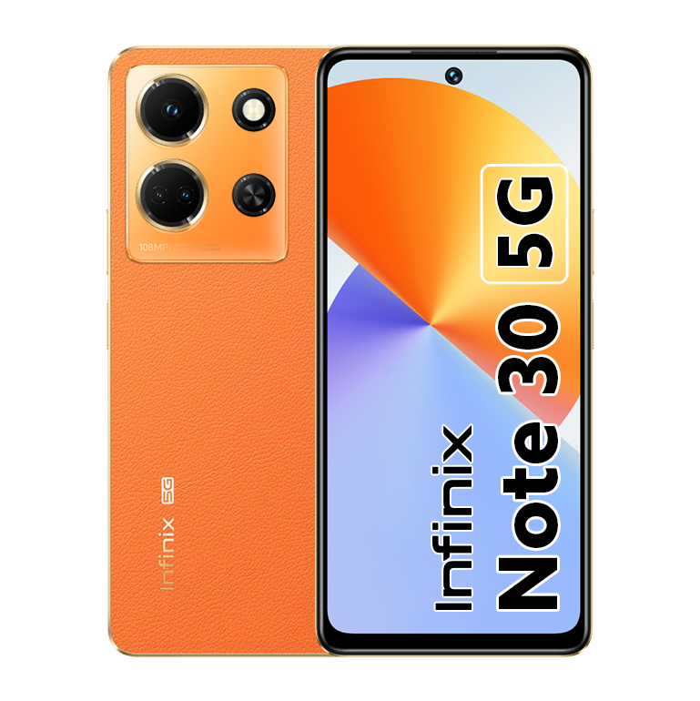 جوال انفنكس نوت 30 مع تقنية 5G سعة 256/16GB ثنائي الشريحة بذاكرة رام سعة 8+8 جيجابايت يدعم تقنية 5G بلون ذهب الغروب