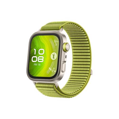 ساعة هواوي FIT4 برو الذكية، شاشة 1.82 بوصة، زجاج ياقوتي وتيتانيوم، GPS لرياضات الهواء الطلق على مستوى احترافي، NFC، تحليل ECG، حتى 10 أيام من عمر البطارية، iOS و Android لون أخضر