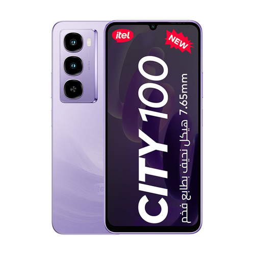 جوال ايتل City 100 ذاكرة 256/12GB (رام موسعة 4+8) لون بنفسجي
