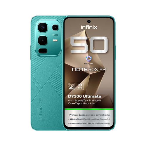 Infinix Note 50X 5G Smartphone, 256GB Storage + 16GB RAM (8GB + 8GB Extended), Green