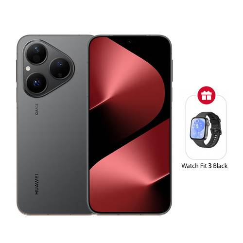 Huawei Pura 80 Dual SIM Smartphone Black 12GB RAM 256GB Middle East Version With FREE WATCH FIT 3