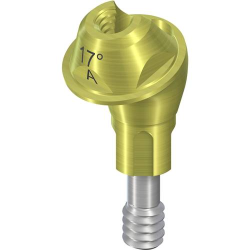 022.0136s:NC Screw-retained Abutment angled 17°, Ø 4.6mm, GH 2.5mm, type A, TAN