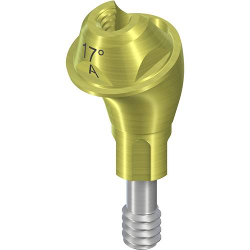 022.0138s:NC Screw-retained Abutment angled 17°, Ø 4.6mm, GH 3.5mm, type A, TAN