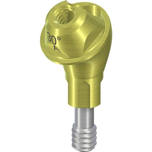 022.0144s:NC Screw-retained Abutment angled 30°, Ø 4.6mm, GH 3.5mm, type A, TAN